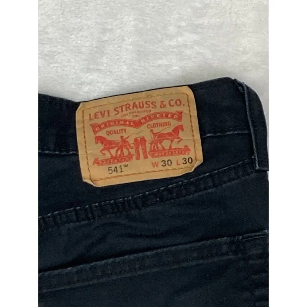 Levi's 541‎ Denim Jeans Mens Black Size 30x30 (30x29 Measured)